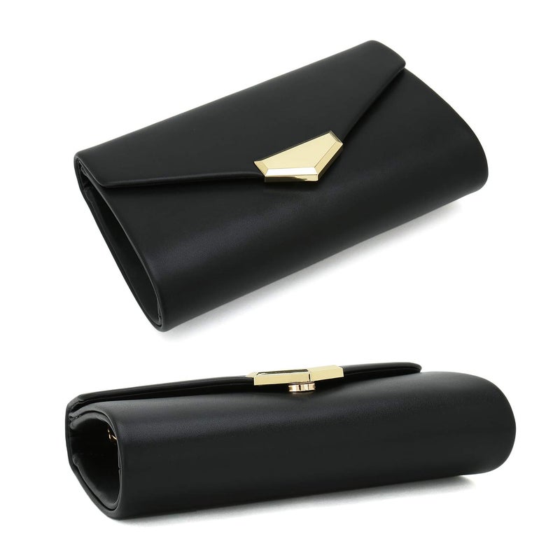 CHARMING TAILOR CHARMING TAILOR PU Clutch Purse for Women Evening Bag Chic Clutch Handbag for Special-occasion (Black)  - Image 5