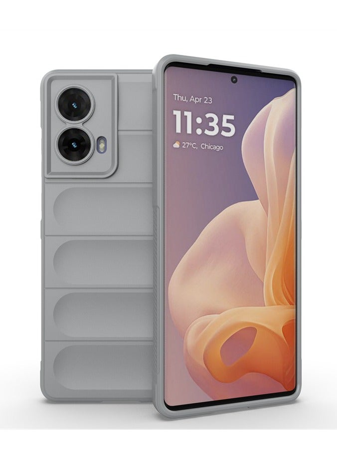 ثلاثة نمور ل موتورولا G85 5G غطاء الحالة، ثقيلة واجب 4D نمط مخطط الحسية ناعمة السيليكون كامل Portection صدمة حالة الهاتف ل موتورولا G85 5G، رمادي