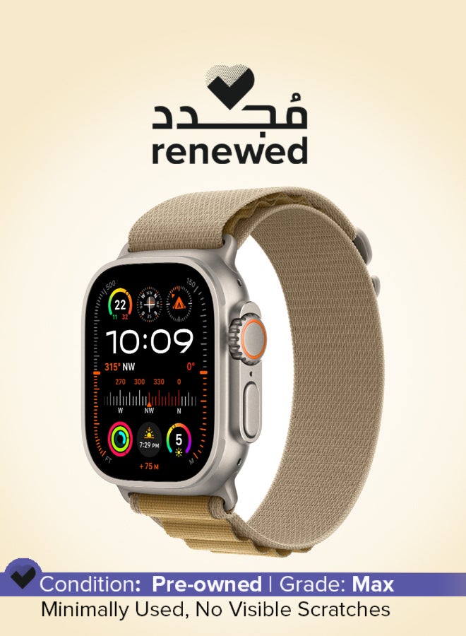 ابل  مجدد - ساعة ألترا 2 (2024) GPS + خلوية 49 مم علبة تيتانيوم طبيعية مع - Image 1