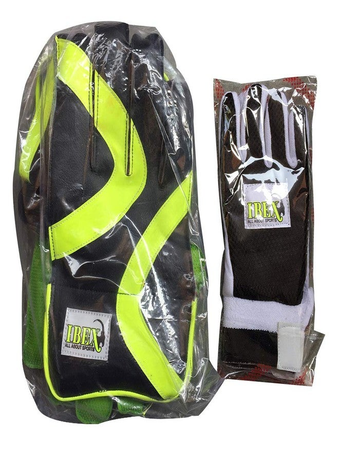 JetFire Ibex Regular Wicket Keeping Gloves Combo with Black Inner Gloves Wicket Keeping Gloves (Men, Green, Black) - Image 5