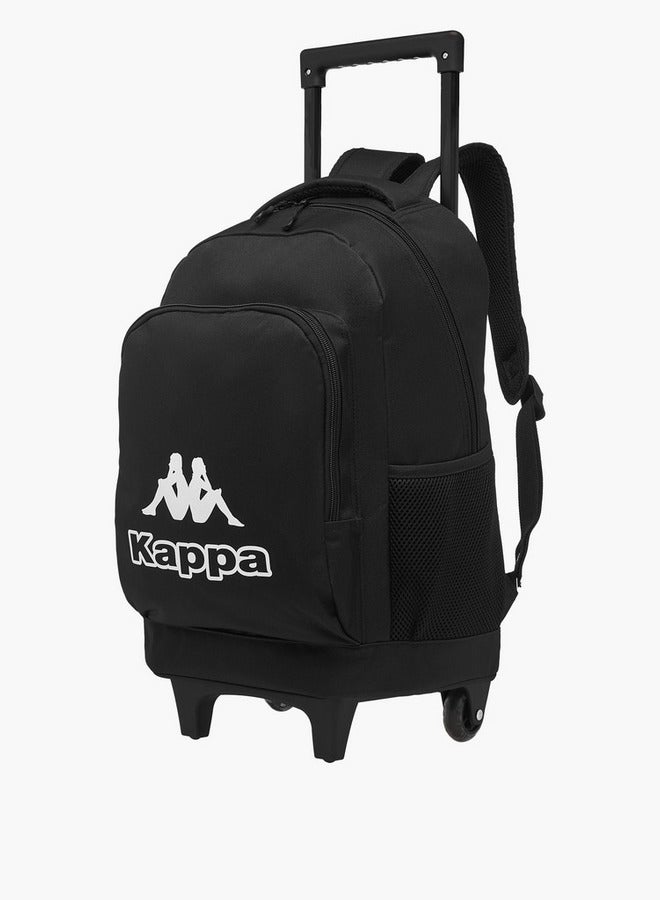Kappa Logo Print Trolley School Backpack with Pencil Pouch and Lunch Bag - 35x20x45 cm  - Image 4