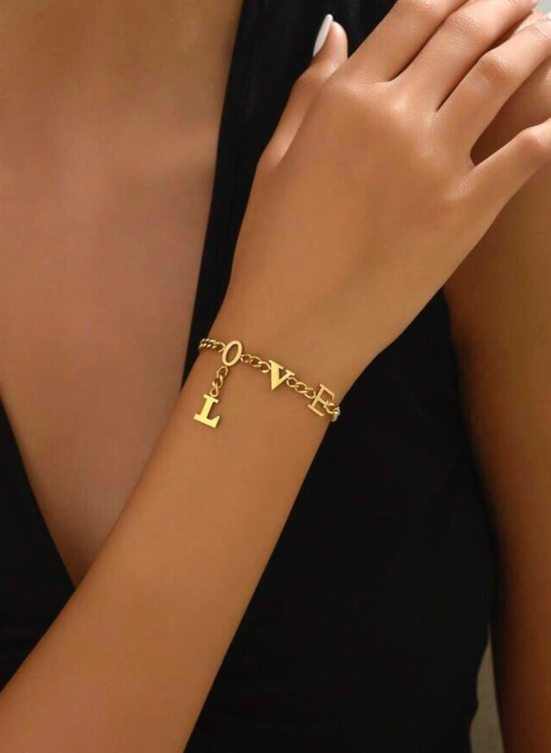 NEW STYLE Elegant Gold Plated Stainless Steel Bracelet For Women - Image 1