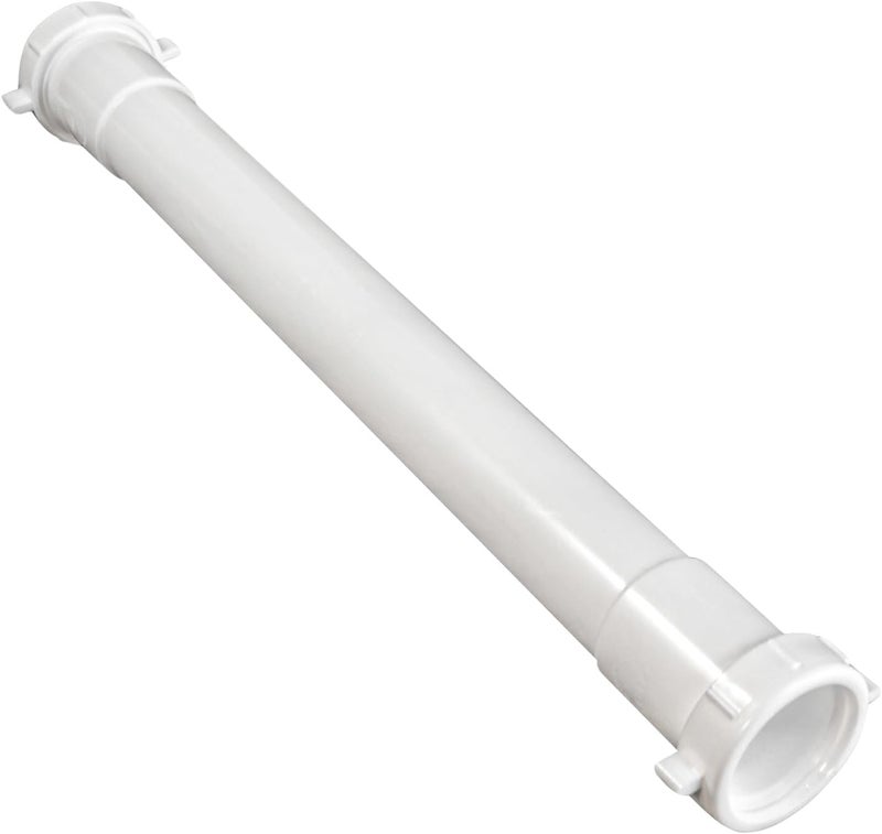 HIGHCRAFT Q23816 Plastic 16 Inch Double End Extension Tube for Tubular Drain 1-1/2 Inch White - Image 1