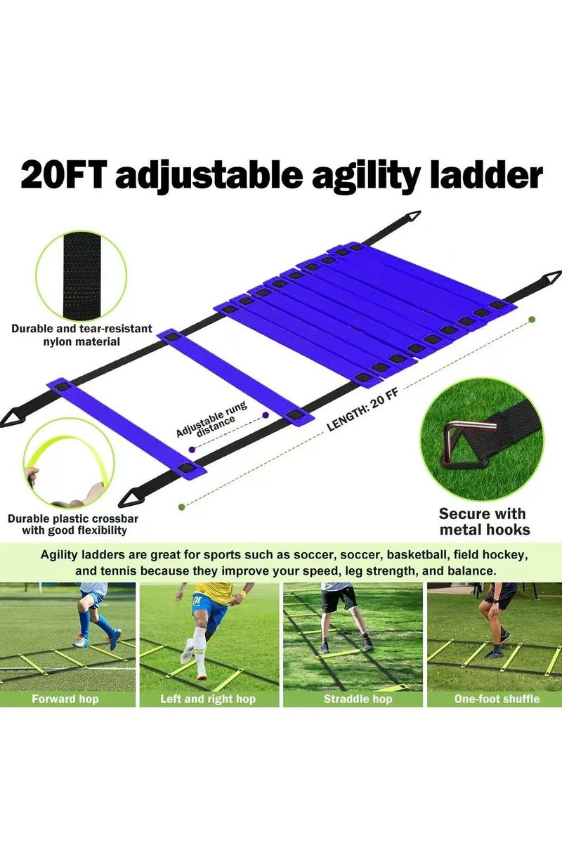 المؤسس مرمى كرة قدم - مجموعة من شبكتين لكرة القدم، مرمى كرة قدم منبثقة محمولة مقاس 6 × 4 قدم للفناء الخلفي - معدات تدريب كرة القدم مع كرة قدم وسلم ومخاريط - العاب للاطفال الصغار والشباب في الهواء الطلق - Image 3