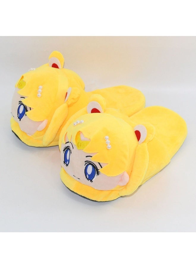 general Sailor Moon Plush Slippers Cute Anime Design Soft Warm Indoor Slippers Anti-slip Sole for Fans - Image 1