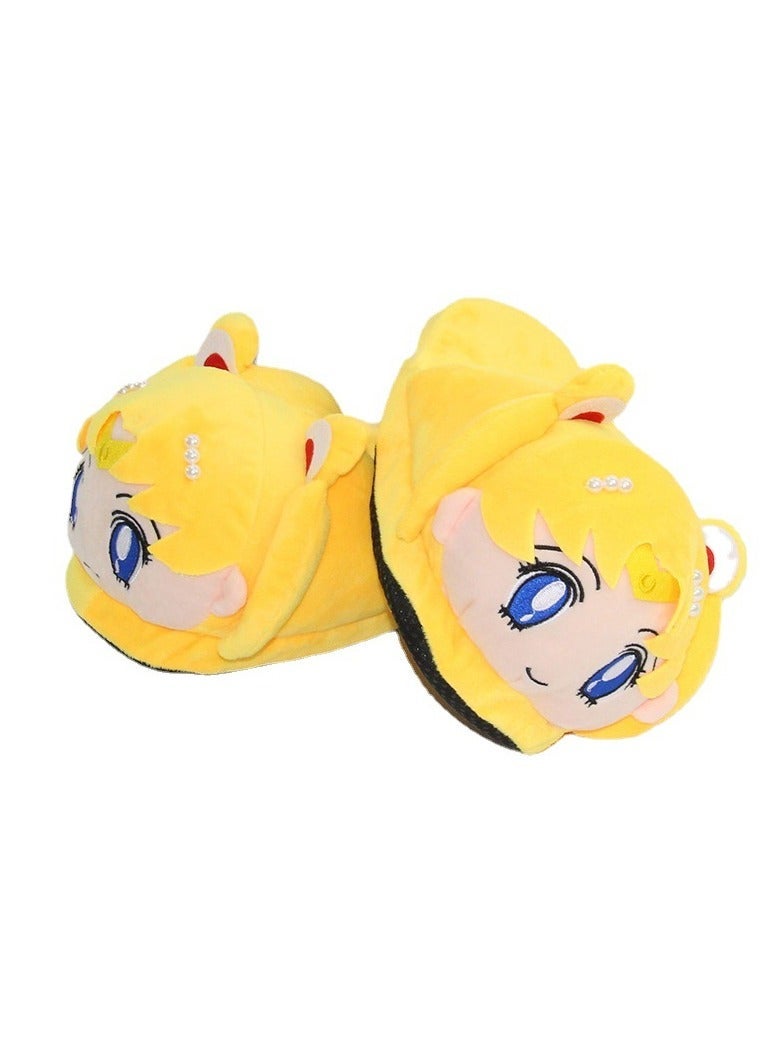 general Sailor Moon Plush Slippers Cute Anime Design Soft Warm Indoor Slippers Anti-slip Sole for Fans - Image 2