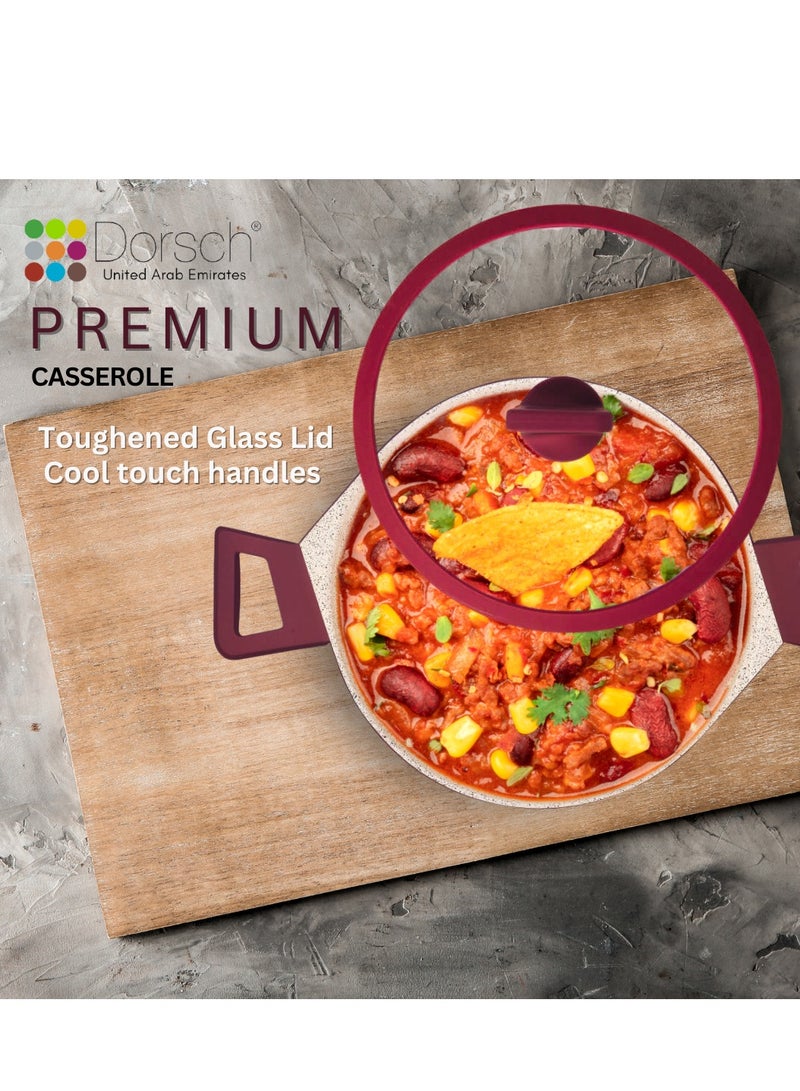 Dorsch Danish Design 28cm Casserole with Glass Lid - Non-Stick Ceramic Coating, Scratch Resistant, PTFE & PFOA-Free, Durable Construction, TUV Certified, Optimal Heat Distribution, Induction Ready, Easy Clean, High-Temperature Safe, Stylish Design - Image 4