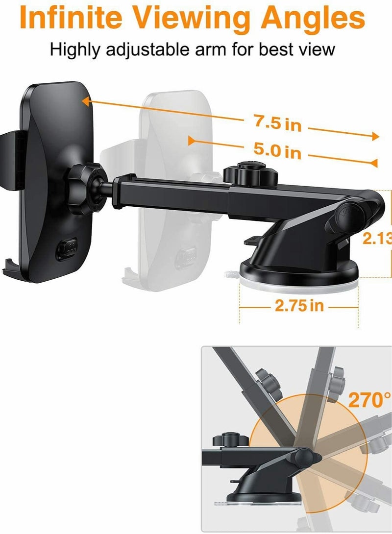 Barakah Car Universal Phone Holder, Upgraded Hands-Free Holder, Dashboard Windshield Phone Holder Compatible With All Iphone Se 12 Pro Galaxy S21 Phones - Image 4