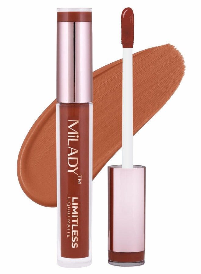 ميليدي  أحمر شفاه سائل من ميلادي ليميتليس بزبدة الشيا وفيتامين هـ | يدوم طويلاً ومقاوم للتلطخ | أحمر شفاه مطفي غير قابل للانتقال للنساء (لون نيود سينسيشن، 3 مل) - Image 1