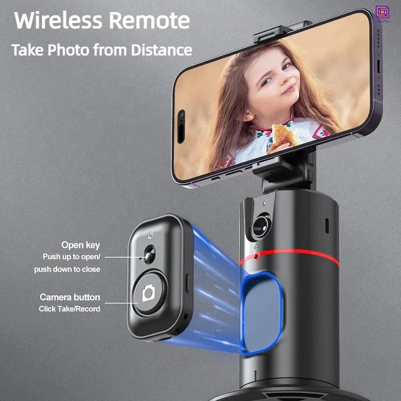 Cubonic P02 AI Intelligent Tracker 360° Auto Face Tracking Smart Rotation Desktop Selfie Gimbal Stabilizer for Smartphone (P02) - Image 4