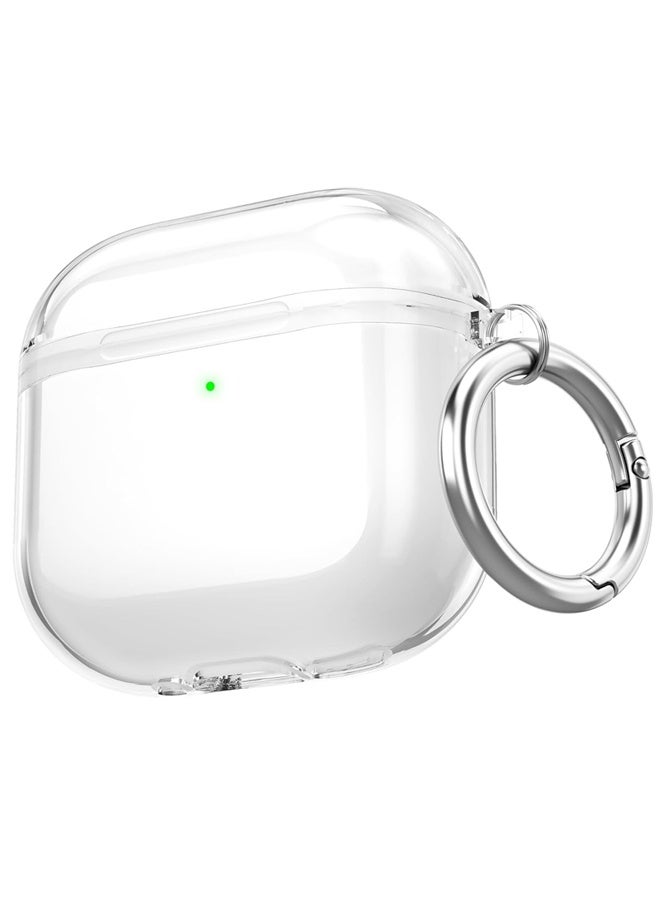 Compatible AirPods 4 Case Cover, Shockproof Protective Cases with Keychain for Apple AirPods 4 Gen Cases for Women Men - Clear - Image 1