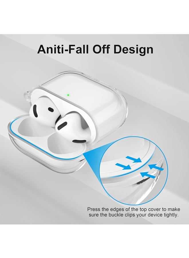 Compatible AirPods 4 Case Cover, Shockproof Protective Cases with Keychain for Apple AirPods 4 Gen Cases for Women Men - Clear - Image 3