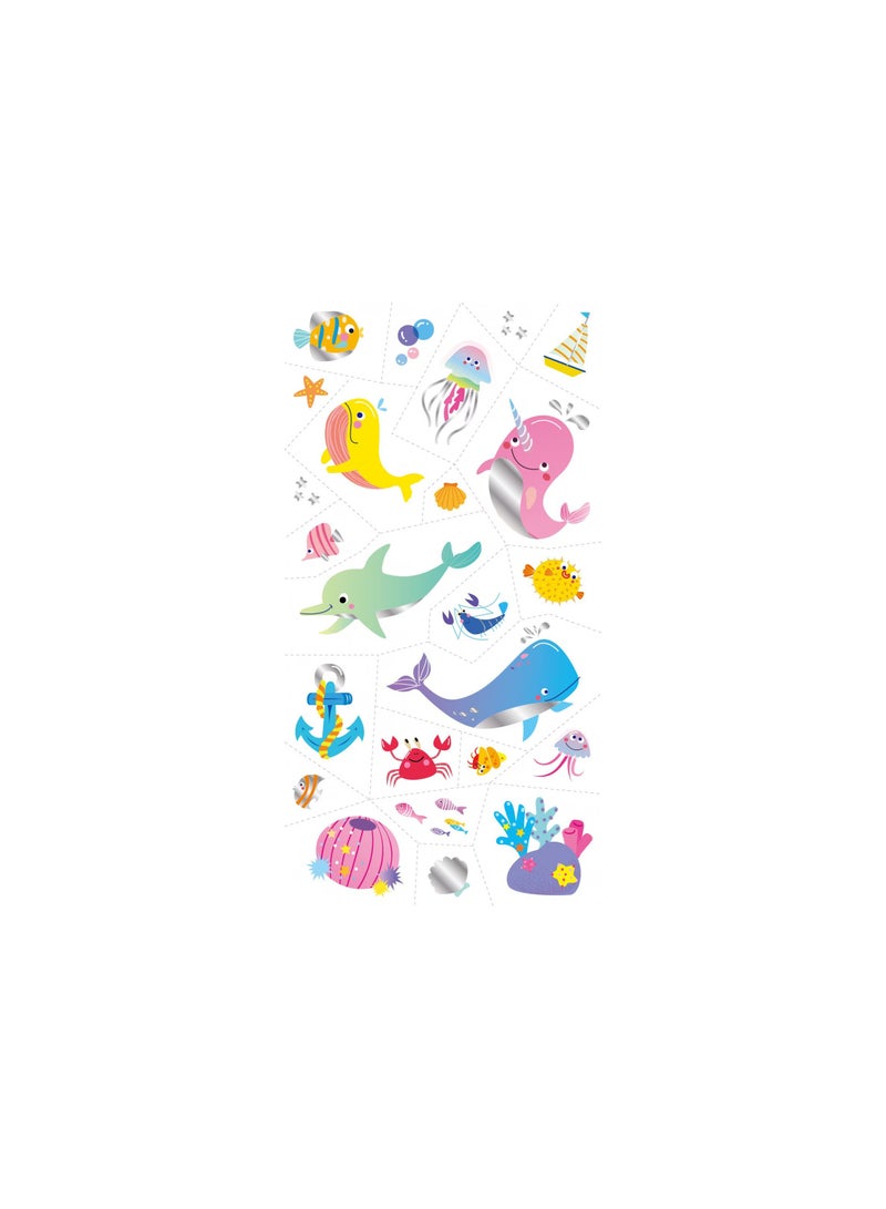 Avenir Tattoo Sticker - Sea Animal | 52pc Set of Temporary Tattoos - High-Quality Water-Based Ink - Safe and Easy to Apply and Remove - Lasts 3-5 Days for Kids 3+ - Image 3