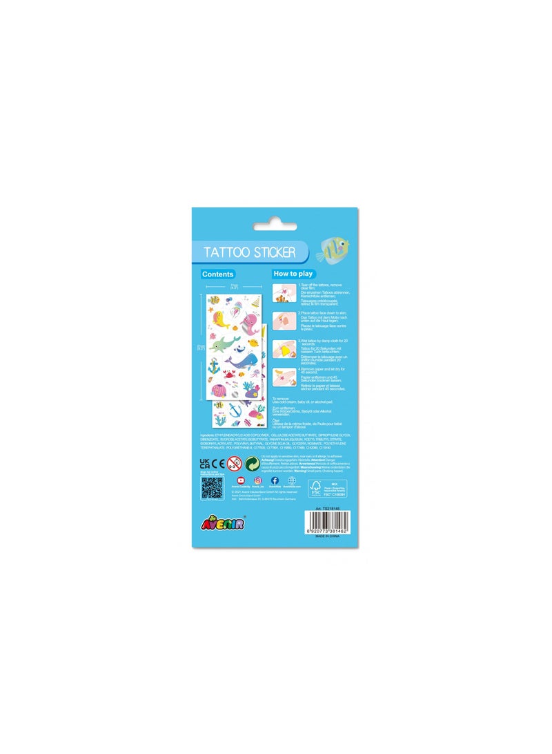 Avenir Tattoo Sticker - Sea Animal | 52pc Set of Temporary Tattoos - High-Quality Water-Based Ink - Safe and Easy to Apply and Remove - Lasts 3-5 Days for Kids 3+ - Image 5