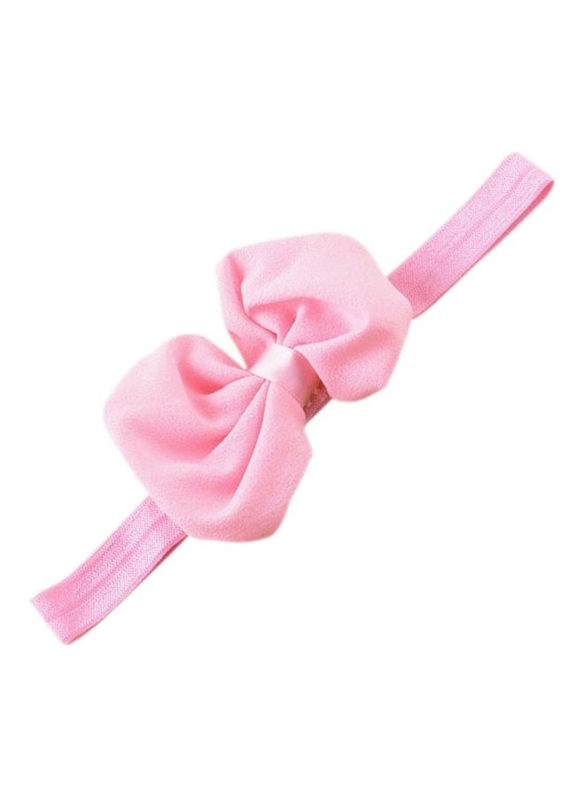 BGM 2-Piece Baby Headband Ribbon Chiffon Bow Pink - Image 2