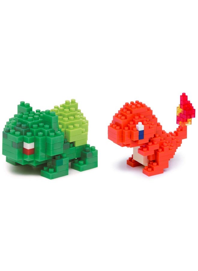 Nanoblock - 2 Sets Bundle - Hitokage and Bulbasaur (Fushigidane) - Adjustable Pokemon Characters (Japan Import) - Image 1