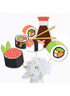 Big Dot of Happiness Let Roll Sushi Japanese Party Centerpiece Sticks Table Toppers Set Of 15  - Image 3