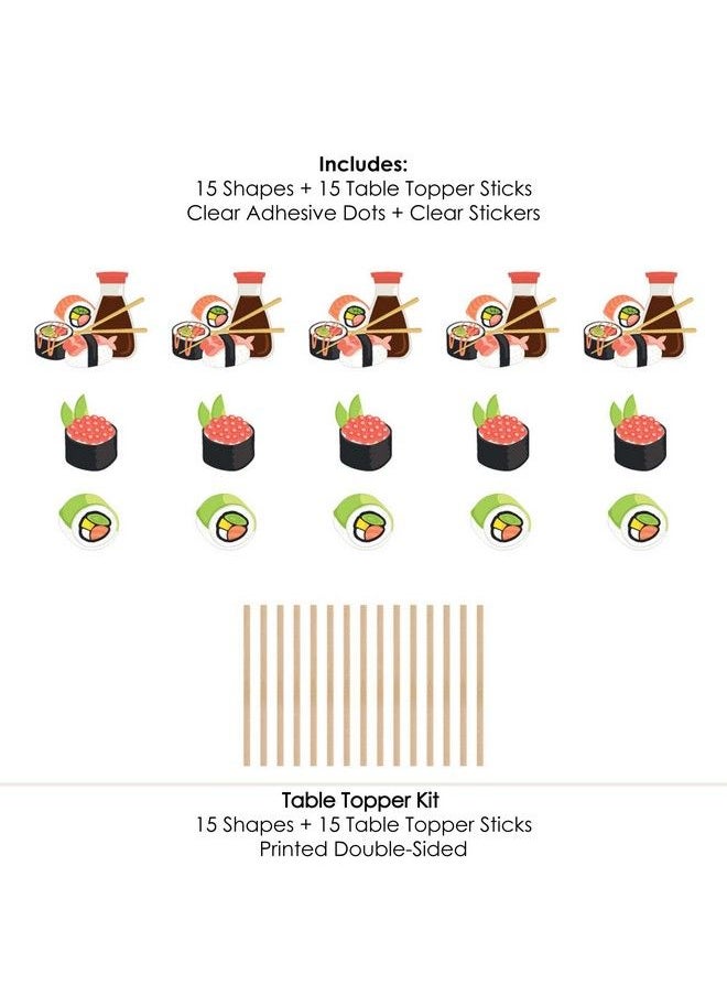Big Dot of Happiness - Let Roll Sushi Japanese Party Centerpiece Sticks Table Toppers Set Of 15 - Image 1