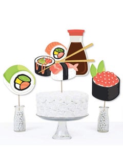 Big Dot of Happiness Let Roll Sushi Japanese Party Centerpiece Sticks Table Toppers Set Of 15  - Image 4