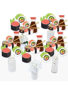 Big Dot of Happiness Let Roll Sushi Japanese Party Centerpiece Sticks Table Toppers Set Of 15  - Image 2