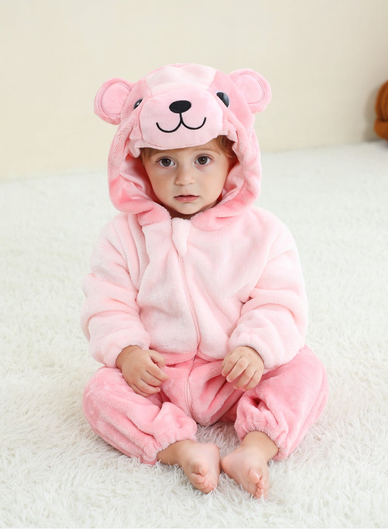 NIBEMINENT Flannel Children's Climbing Clothes Baby Autumn Winter Long Sleeved Clothes Jumpsuit Newborn Cartoon Jumpsuit - Image 2
