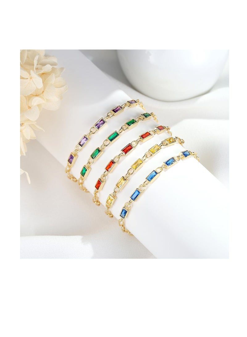 Excefore سوار ذهبي بأحجار الميلاد للنساء، مجموعة أساور مطلية بالذهب ومتعددة الطبقات مع سلسلة مشبك ورق، سوار كوبي قابل للتعديل للنساء، أساور ذهبية قابلة للتكديس للنساء - Image 5