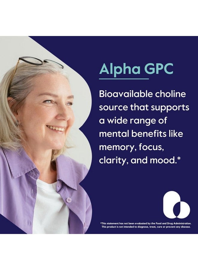 BESTVITE BESTVITE Alpha GPC Choline 600mg Per Serving (120 Veggie Capsules) - No Stearates - Vegan - Non GMO - Gluten Free - Image 2