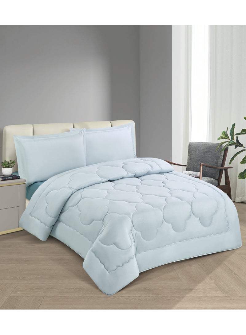 Stargold Microfiber Solid Comforter 4 Pieces Set Fitted Sheet, Pillow Sham Comforter 170X230 CM  - Image 1