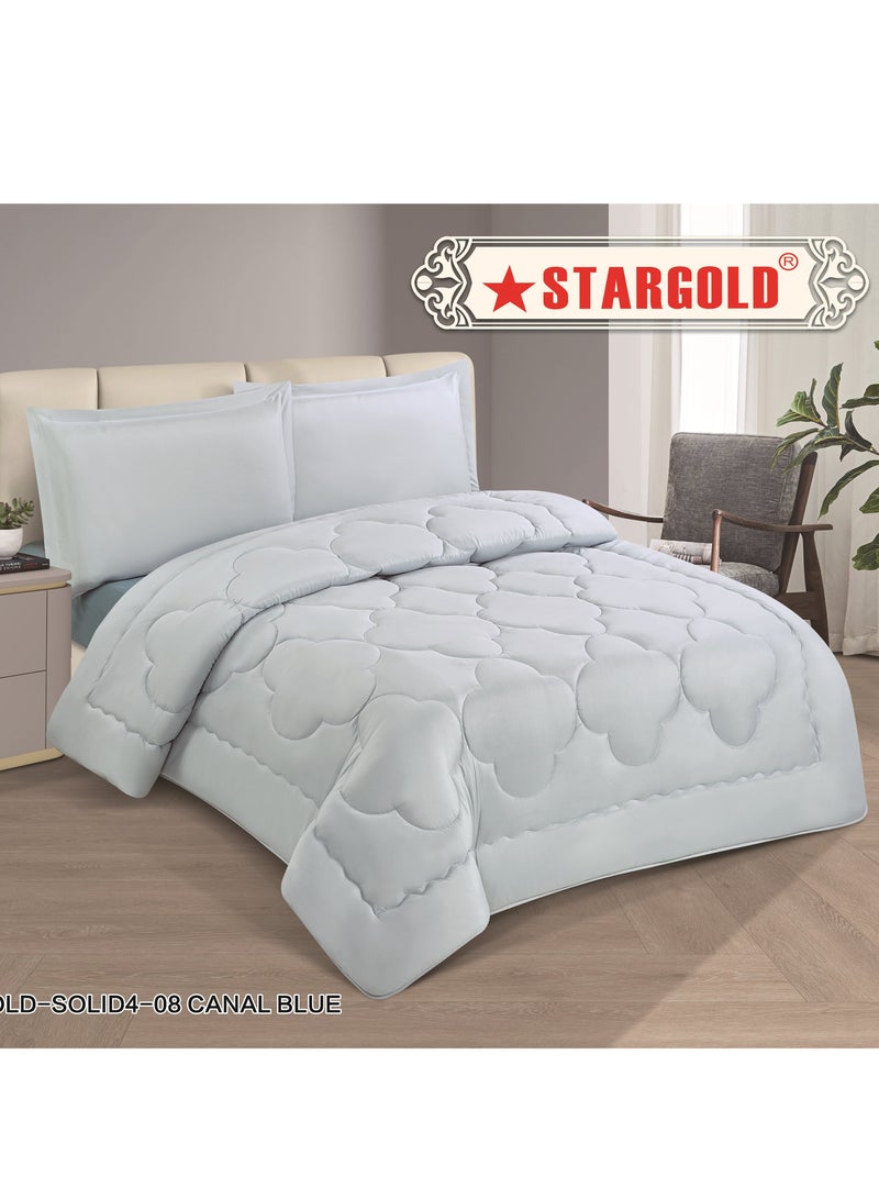 Stargold Microfiber Solid Comforter 4 Pieces Set Fitted Sheet, Pillow Sham Comforter 170X230 CM  - Image 2