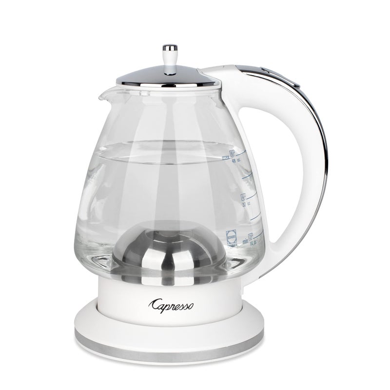 Capresso H2O Glass Kettle  240.02  White And Polished Chrome  48 Ounces - Image 1