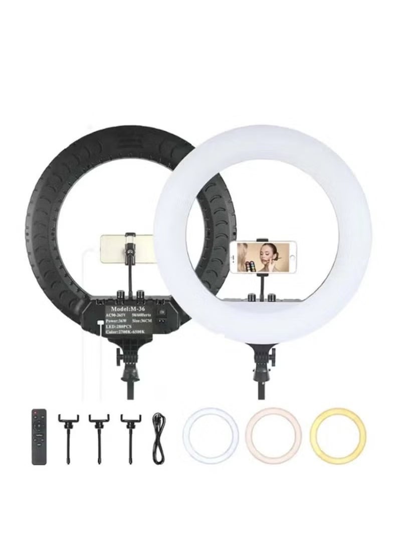 RL - 21 inch Professional Big LED Selfie Ring Light With 3 Mount Phone Holders For Reels Photo Shoot Live Stream Makeup Videos - Image 1