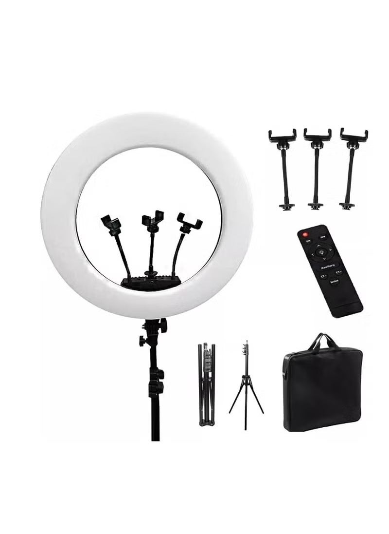 RL - 21 inch Professional Big LED Selfie Ring Light With 3 Mount Phone Holders For Reels Photo Shoot Live Stream Makeup Videos - Image 1