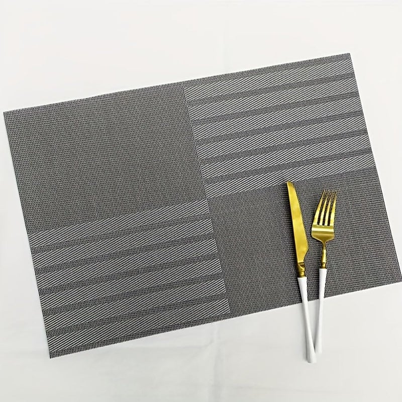 FS COOL Washable Table Mats Table Mats Set of 6 PVC Dining Table Placemats Mat for Dining Table Plate Mat Set of 6 Vinyl Place Mats Durable NonSlip Heat Resistant PVC Table Mats Grey Set of 6 - Image 3