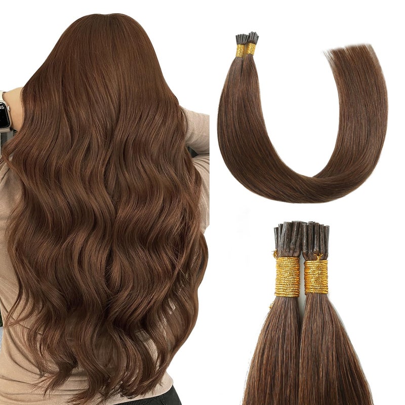 Sunya I Tip Hair Extensions Human Hair Chocolate Brown 22 Inch Itip Hair Extensions Human Hair Brown Human Hair 50g50Strands