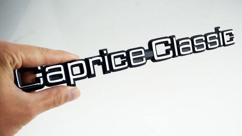 Aimoll 1Pc Caprice Classic Trunk Lid Emblem 3D Letter Plastic NamePlate Car Badge Sticker Replacement for 1980-1990 Caprice-Classic Brougham LS 20606499 (Silver Black) - Image 1