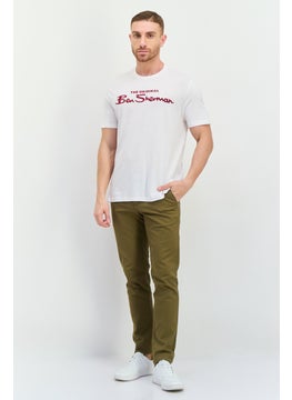 Ben Sherman Men Crew Neck Short Sleeves Brand Logo T-Shirt, White  - Image 3