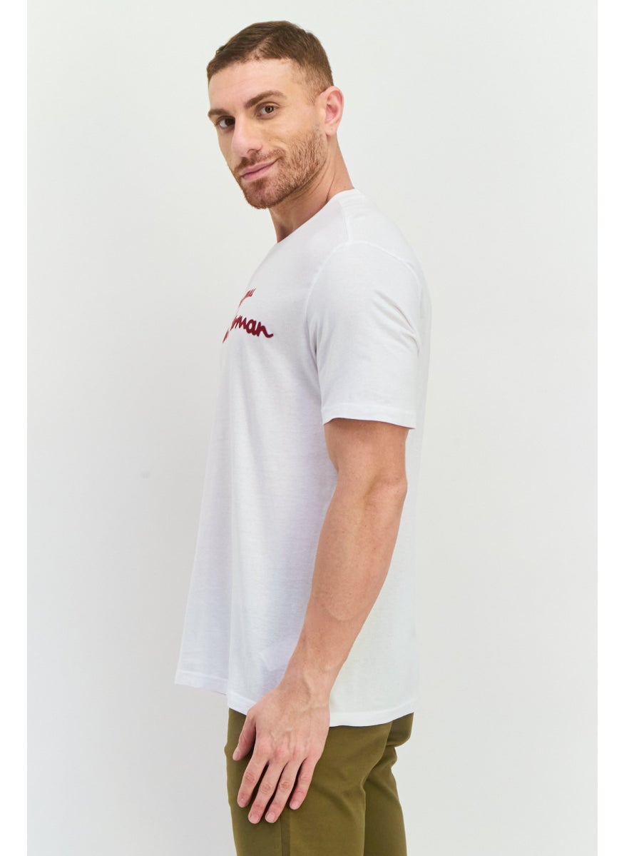 Ben Sherman - Men Crew Neck Short Sleeves Brand Logo T-Shirt, White - Image 1