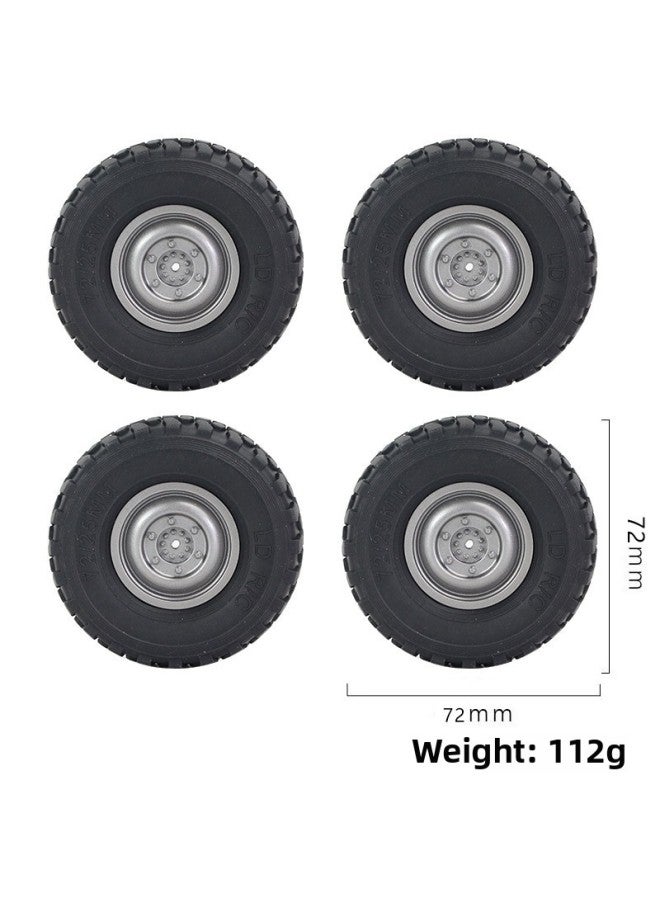 Landa Technology Remote Control Car DIY Upgrade Modification Climbing Off-Road Model Vacuum Tire Suit Accessories L0001-Color:L0001 Silver Soft Tire (4pcs)-Scale:1:16 - Image 1