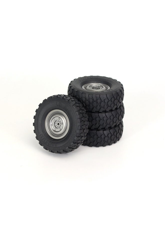 Landa Technology Remote Control Car DIY Upgrade Modification Climbing Off-Road Model Vacuum Tire Suit Accessories L0001-Color:L0001 Silver Soft Tire (4pcs)-Scale:1:16 - Image 2