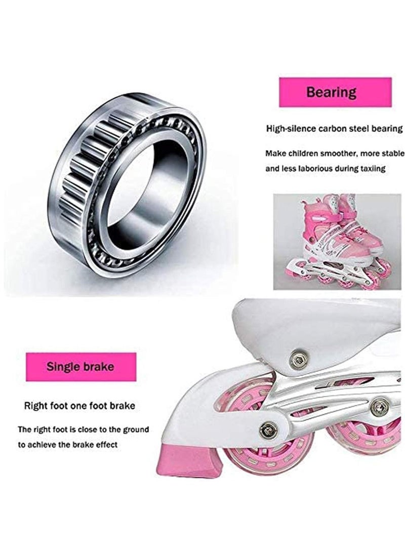 Gonice - Inline Skates, Girls Pink Adjustable Inline Skates with Light up Wheels, Beginner Roller Skates for Girls, Men and Ladies - Image 1
