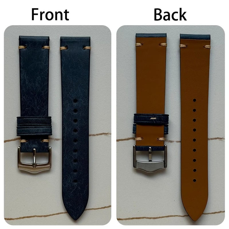 Bluejw Top Selected Italian Handmade Leather Strap Replacement for 20mm 22mm Luxury Genuine Italian Pueblo Leather Watch Band for Men – Premium Replace the Watch Strap Option - Image 4