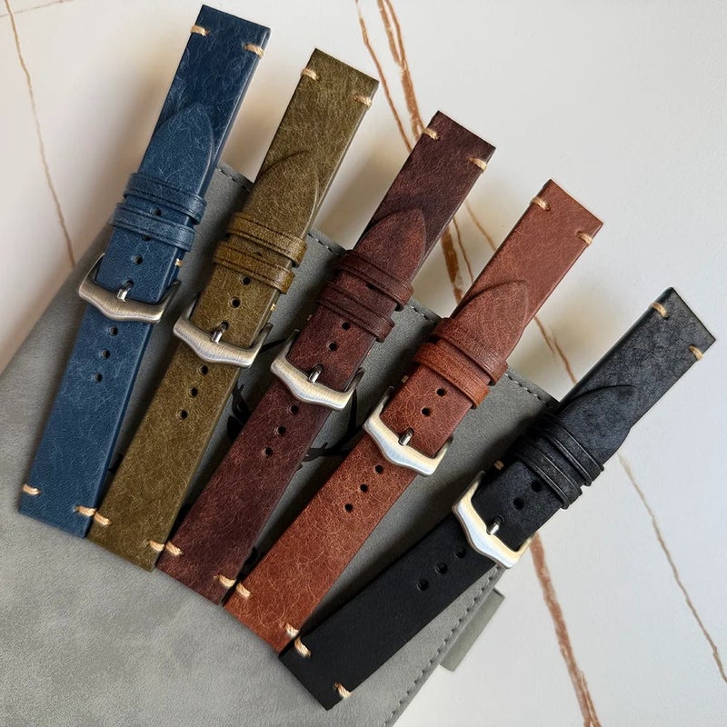 Bluejw Top Selected Italian Handmade Leather Strap Replacement for 20mm 22mm Luxury Genuine Italian Pueblo Leather Watch Band for Men – Premium Replace the Watch Strap Option - Image 3