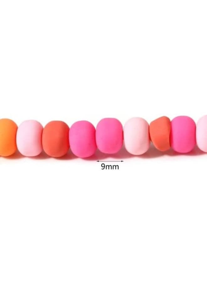 Generic - 130 Bright Multicolor Round Polymer Clay Beads 9mm Diameter with 2.5mm Hole - Image 1