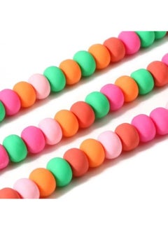 130 Bright Multicolor Round Polymer Clay Beads 9mm Diameter with 2.5mm Hole
