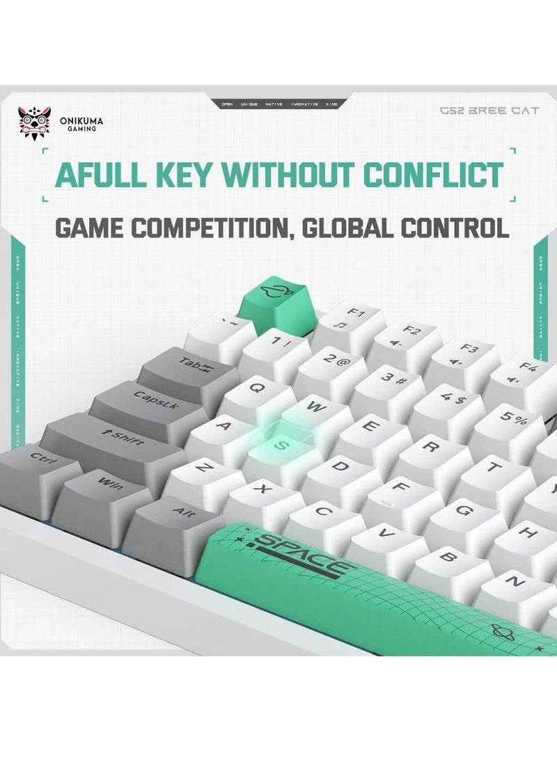 G38 80% Full Gaming Mechanical Keyboard USB Wired – BROWN Mechanical Switches – RGB Rainbow Backlighted -98 Keys Arabic / English – Double injection Funny & Cute Keycap Design Illumination – for PC, Desktop, Laptop, Mac | White
