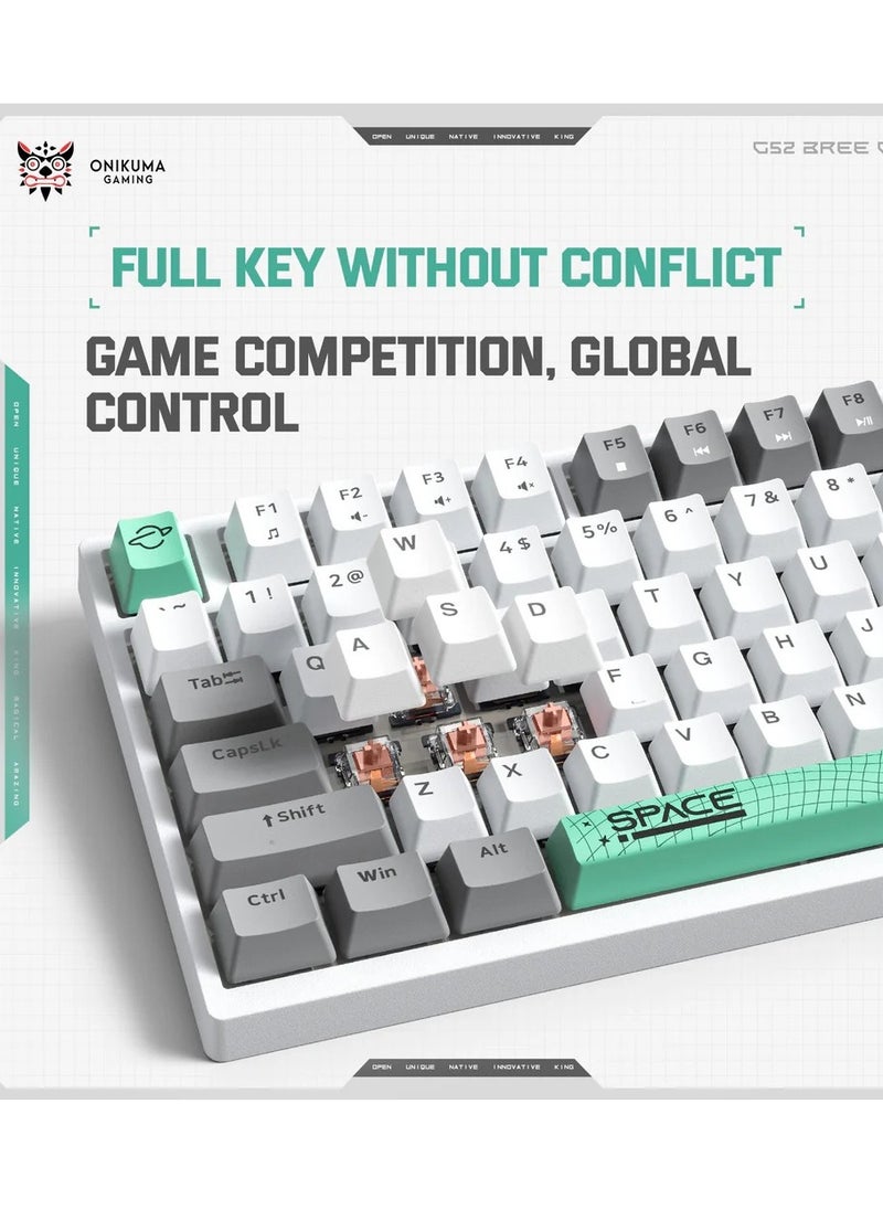 G38 80% Full Gaming Mechanical Keyboard USB Wired – BROWN Mechanical Switches – RGB Rainbow Backlighted -98 Keys Arabic / English – Double injection Funny & Cute Keycap Design Illumination – for PC, Desktop, Laptop, Mac | White