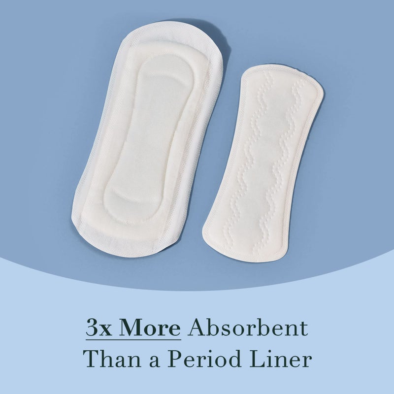 Rael Incontinence Liners for Women, Organic Cotton Cover, Postpartum Essential, Moderate Absorbency, Bladder Control, 4-Layer Core with Leak Guard Technology (Long, 36 Count) - Image 5