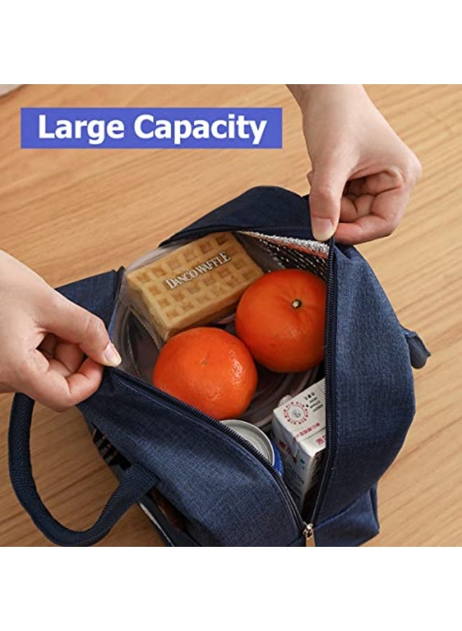 ECVV Black Lunch Bag Reusable Insulated Lunch Tote Bag Waterproof and Durable Lunch Cooler Handbags for Office Work School Picnic Hiking Beach Fishing  - Image 5