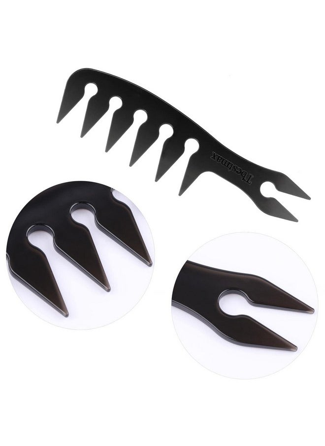 Tbestmax - Hair Comb Styling Set Tail Combs Double Side Brushes Afro Pick Pik Comb African American Hair Brush Barber Accessories Black-2Pcs - Image 1