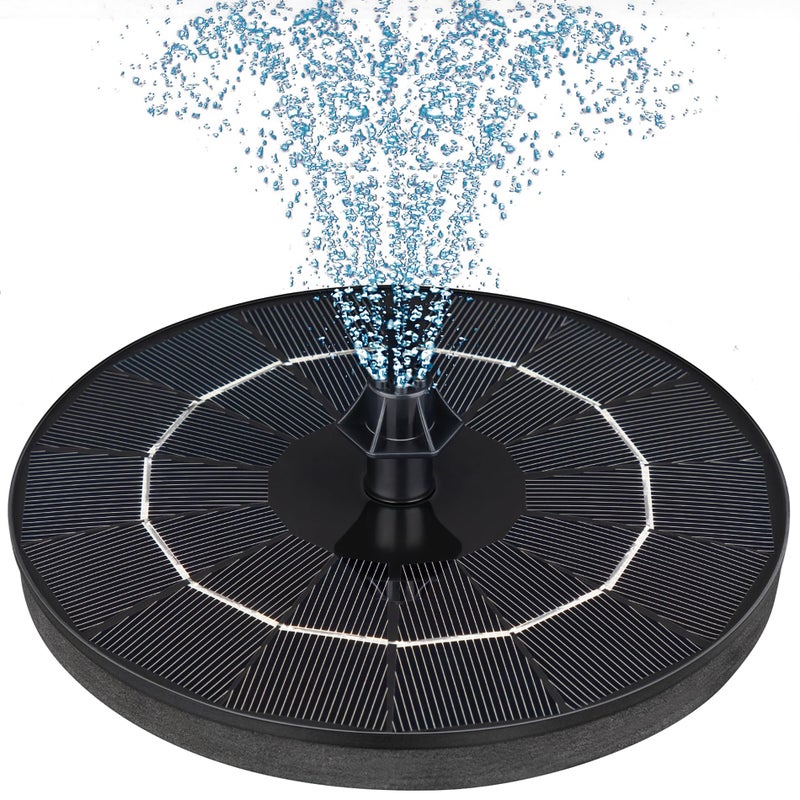 Mademax Upgraded Solar Fountain with 4 Easy Install Nozzle and Fixer, Solar Powered Fountain Pump for Bird Bath, Garden, Pond, Pool, Fish Tank, Outdoor - Image 1